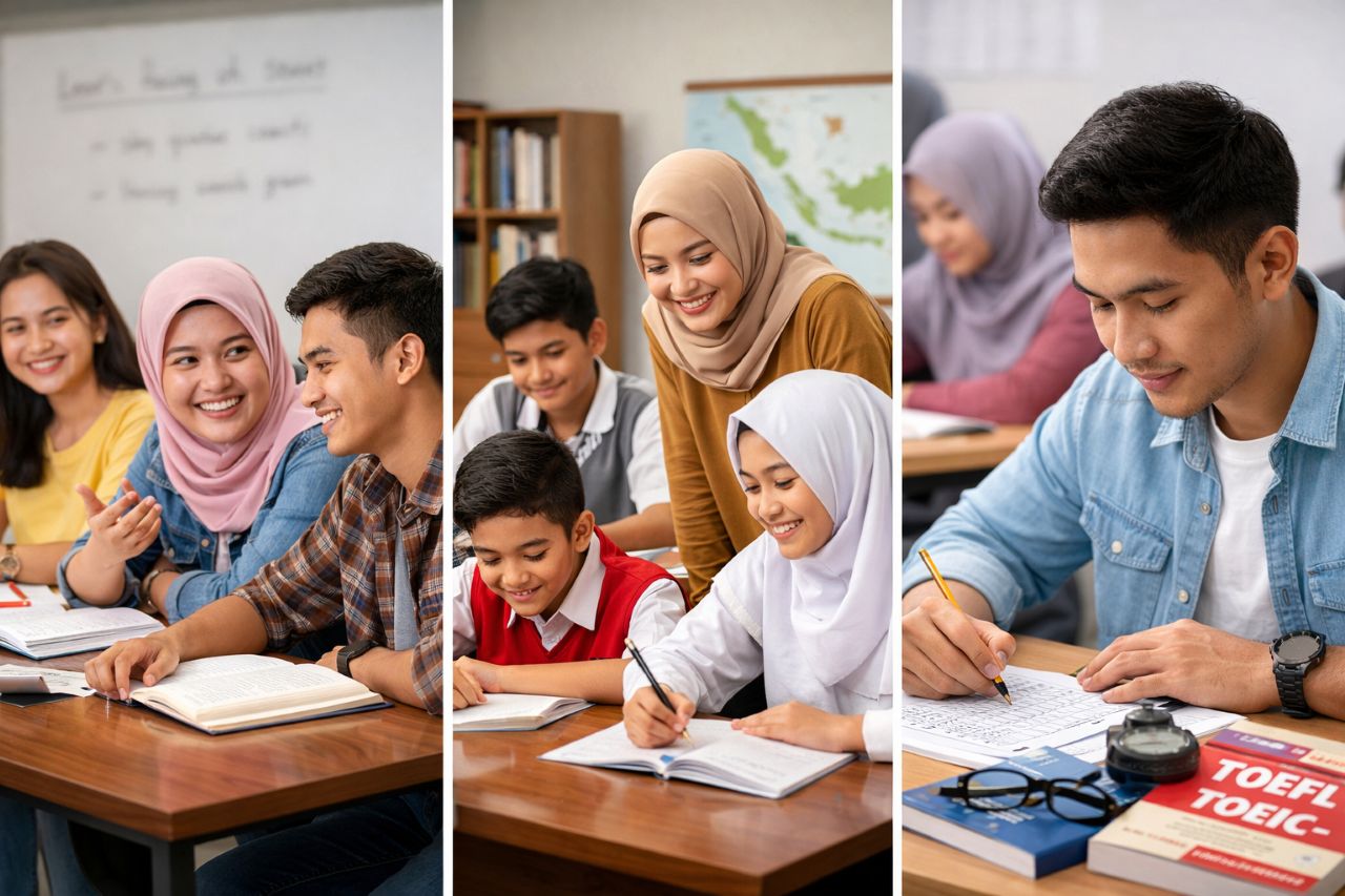 Siswa belajar bahasa Inggris